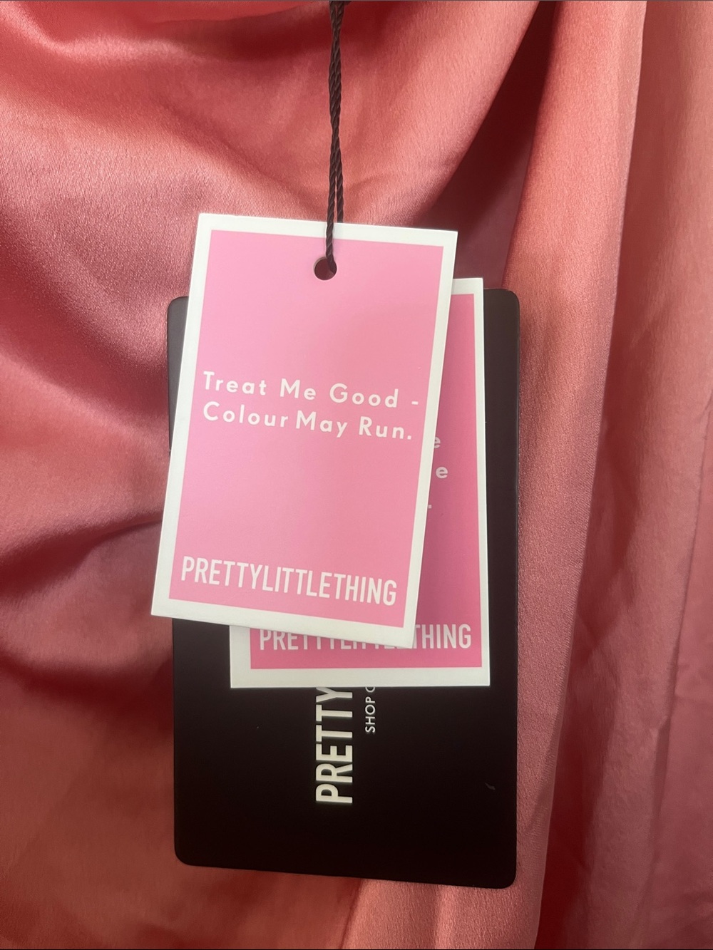 PrettyLittleThing Rose Pink Satin Cowl Midi Dress 16 - Picture 3 of 10